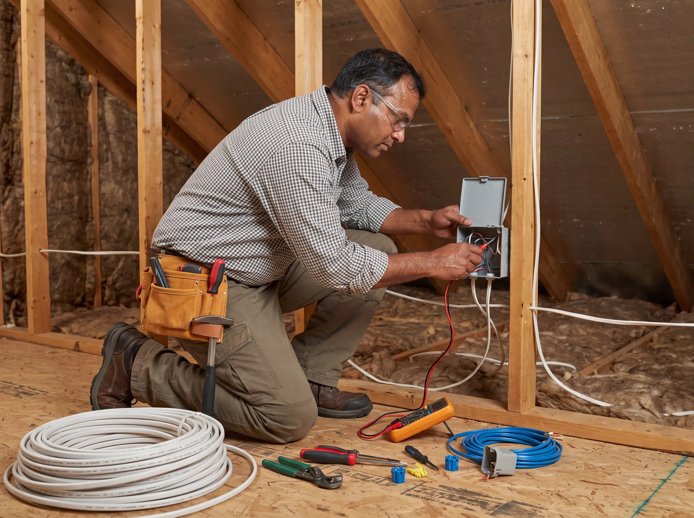 Electrical crew at work